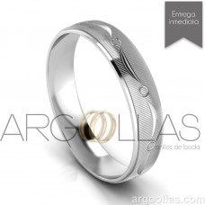 Argolla Clásica Oro 10K 4mm Diamantado (Oro Amarillo, Oro Blanco, Oro Rosa) MOD: 208-1B